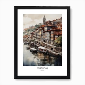 Porto, Portugal 3 Watercolor Travel Poster Art Print