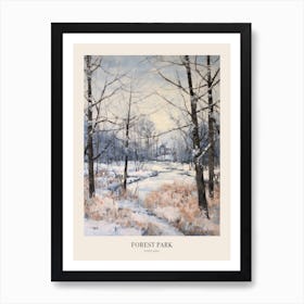 Winter City Park Poster Forest Park Portland United States 3 Art Print