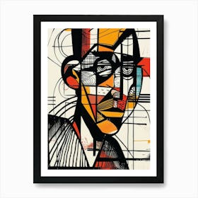 Abstract Portrait Of A Man Style Abstract Art Print