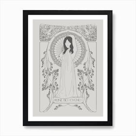 Reine Des Cygnes In Grey Art Print