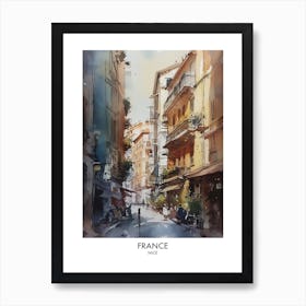 Nice, France 3 Watercolor Travel Poster Art Print