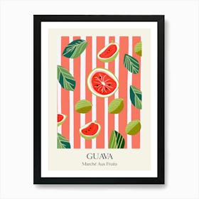 Marche Aux Fruits Guava Fruit Summer Illustration 2 Art Print