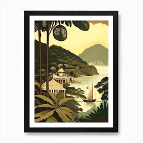 Ilhabela Brazil Rousseau Inspired Tropical Destination Art Print