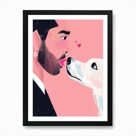 Drake Kisses His Dog Art Print