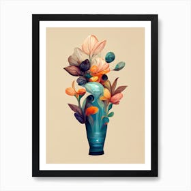 Bouquet Of Flowers Vase Art Print