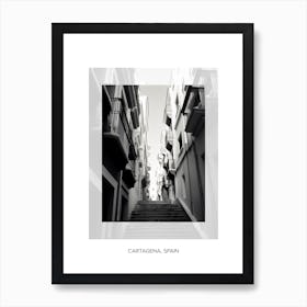 Poster Of Cartagena, Spain, Black And White Old Photo 2 Art Print