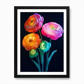 Bright Inflatable Flowers Ranunculus 3 Art Print