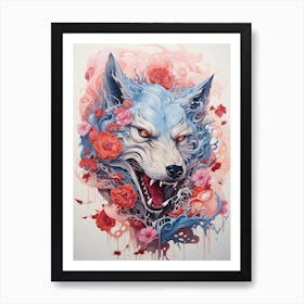 Japanese Wolf Art Print