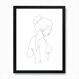 Woman'S Silhouette.Scandinavian wall art Art Print