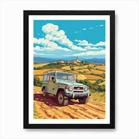 A Toyota Land Cruiser In The Tuscany Italy Illustration 2 Art Print