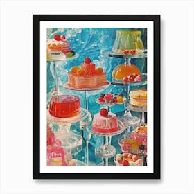 Jelly Dessert Platter Retro Collage 4 Art Print