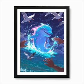 Dolphins In The Sea 4 Art Print