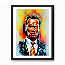 Arnold Schwarzenegger In The Terminator Watercolor 2 Art Print