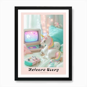 Toy Unicorn Video Gaming Poster Art Print
