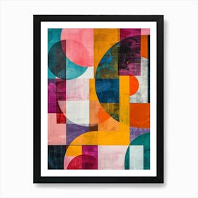 Playful And Colorful Geometric Shapes Arranged In A Fun And Whimsical Way 26 Art Print