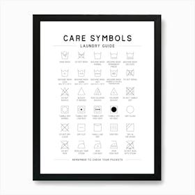 Laundry Care Symbols Guide Art Print