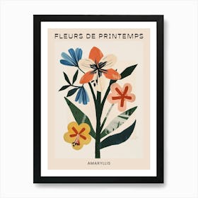 Spring Floral French Poster  Amaryllis 5 Art Print