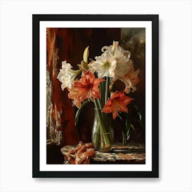 Baroque Floral Still Life Amaryllis 3 Art Print