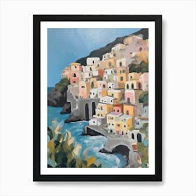 Amalfi Coast Abstract Acrylic Painting Art Print