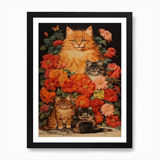 A Cats Christmas Dance by Louis Wain available as Framed Prints