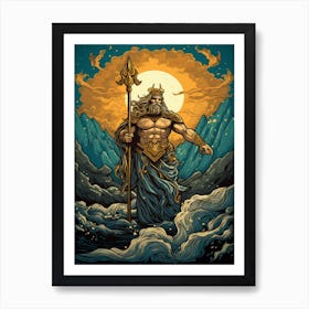  An Illustration Of The Greek God Poseidon 2 Art Print