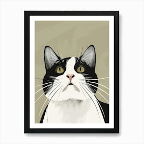 Black And White Cat 36 Art Print