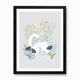 Mother And Baby Swan 2 Poster