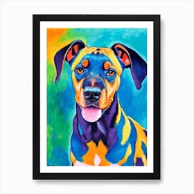 German Pinscher 2 Fauvist Style Dog Art Print