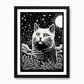 Galactic Furball, Psychedelic Cats series Art Print