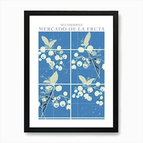 Mercado De La Fruta Blueberries Illustration 2 Poster Art Print