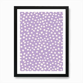 Purple Polka Dots, Animal Print Brushstroke Art Print