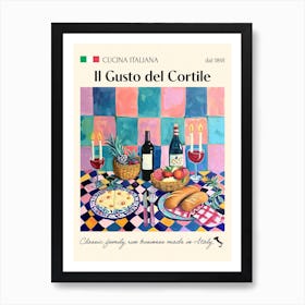 Il Gusto Del Cortile Trattoria Italian Poster Food Kitchen Art Print