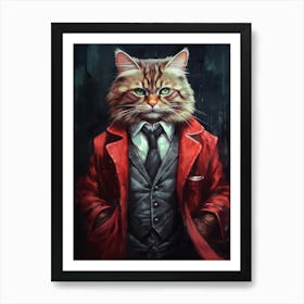 Gangster Cat Ragamuffin Art Print