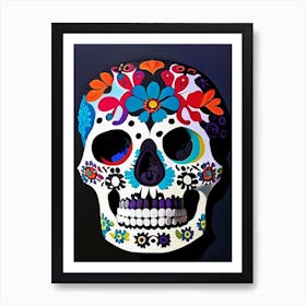 Sugar Skull Day Of The Dead Inspired Skull Matisse Style Art Print