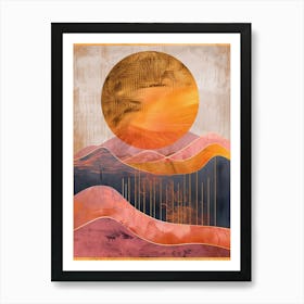 Sunset In The Mountains 3 Art Print