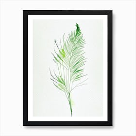 Dill Leaf Minimalist Watercolour Art Print