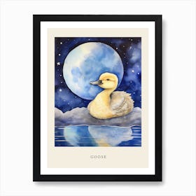 Baby Goose 3 Sleeping In The Clouds Nursery Poster Art Print