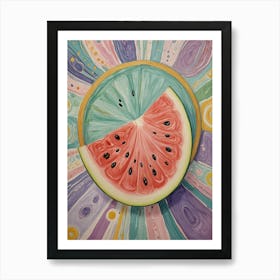 Whimsical Watermelon Slice Art Print