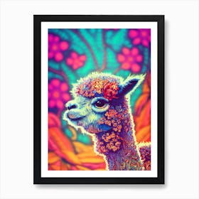 Colorful Alpaca Art Print
