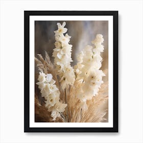 Boho Dried Flowers Delphinium 3 Art Print