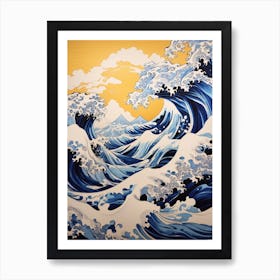 The Great Wave off Kanagawa - Aboriginal Dreamtime 1 Art Print