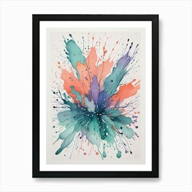 Abstract Watercolor Splashes Art Print (4) Art Print