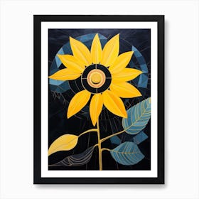 Sunflower 3 Hilma Af Klint Inspired Flower Illustration Art Print