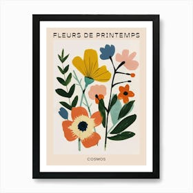 Spring Floral French Poster  Cosmos 4 Art Print