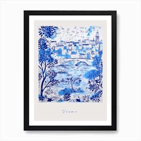 Verona Italy Blue Drawing Poster Art Print