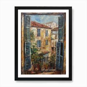 Window View Of Lisbon Portugal Impressionism Style 1 Poster