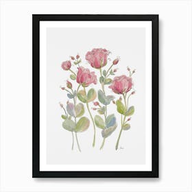 Pink Lisianthus Flowers Art Print