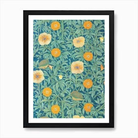 Golden Kiwi Vintage Botanical Fruit Art Print