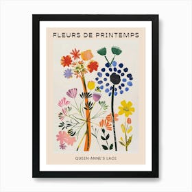 Spring Floral French Poster  Queen Annes Lace 2 Art Print