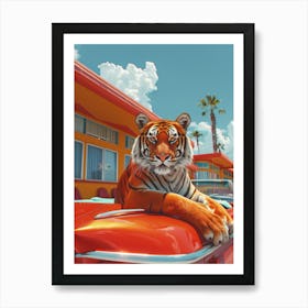 Tiger In A Car Poster